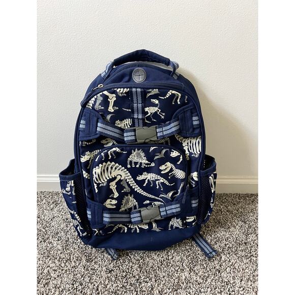 Pottery Barn Mackenzie navy Dino bones glow in the dark backpack - Picture 1 of 6